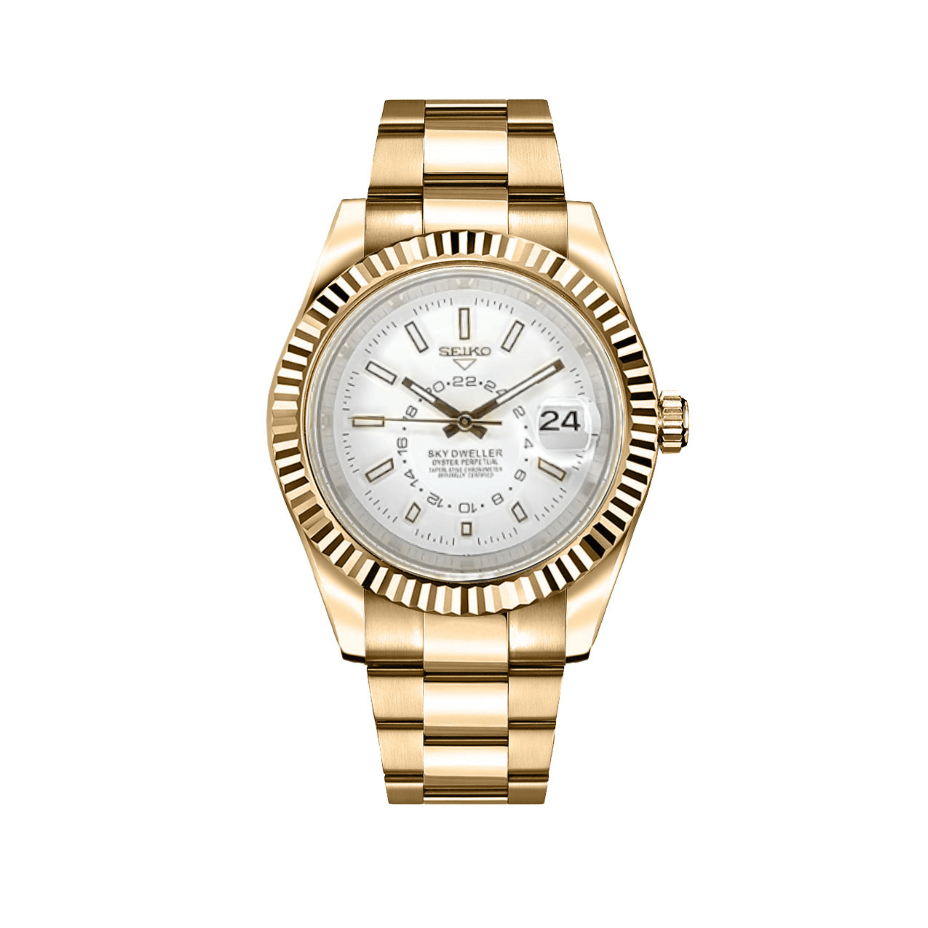 SeikoDweller Gold White
